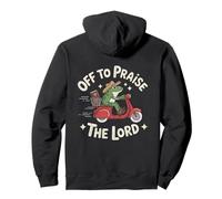Off To Praise The Lord Frog Meme Funny Christian Faith Jesus Sudadera con Capucha