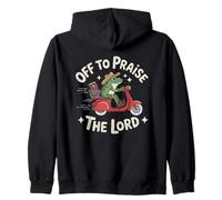 Off To Praise The Lord Frog Meme Funny Christian Faith Jesus Sudadera con Capucha