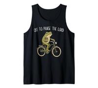 Off to Praise The Lord Funny Christian Meme Frog Humor Camiseta sin Mangas