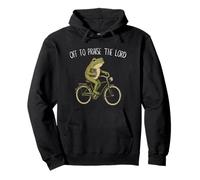 Off to Praise The Lord Funny Christian Meme Frog Humor Sudadera con Capucha