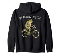 Off to Praise The Lord Funny Christian Meme Frog Humor Sudadera con Capucha