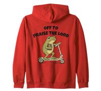 Off to Praise The Lord Funny Christian Meme Frog Humor Sudadera con Capucha