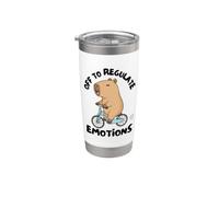 Off to Regulate Emotions Mental Health Funny Capybara Vaso térmico de acero inoxidable de doble pared