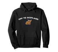 Off to Scotland Highland Cow Funny Vintage Scottish Souvenir Sudadera con Capucha
