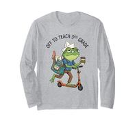 Off to Teach 3rd Grade Teacher Frog Funny Back to School Manga Larga