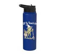 Off to Teach Art Teacher Frog Funny Back to School Graphic Stainless Steel Insulated Water Bottle