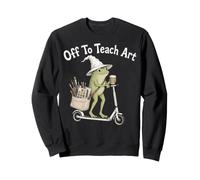 Off to Teach Art Teacher Frog Funny Back to School Graphic Sudadera