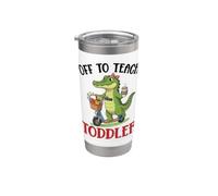 Off To Teach - Escuela de scooter para maestros de cocodrilo Vaso térmico de acero inoxidable de doble pared
