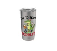 Off To Teach - Escuela de scooter para maestros de cocodrilo Vaso térmico de acero inoxidable de doble pared