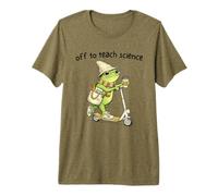 Off to Teach Science Funny Teacher Frog Back to School Humor Camiseta Premium