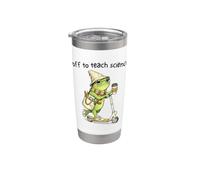 Off to Teach Science Funny Teacher Frog Back to School Humor Vaso térmico de acero inoxidable de doble pared