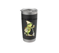 Off to Teach Science Funny Teacher Frog Back to School Humor Vaso térmico de acero inoxidable de doble pared