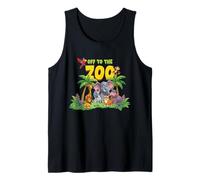Off To The Zoo Animales Zoo Party Jungle Zoo Cumpleaños Camiseta sin Mangas