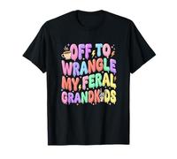 Off To Wrangle My Feral Grandkids Gráfico Camiseta