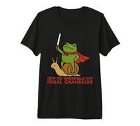 Off to Wrangle My Feral Grandkids Medieval Frog Camiseta Premium