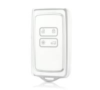 OFF WE GO Carcasa Funda con Renault Mando Llave Coche TPU Funda Carcasa Llave Coche Compatible con Dacia Duster Clio Megane Sandero Arkana Kadjar Captur Koleos Carcasa Mando Hombre Mujer, Plata Blanca