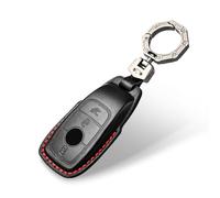 OFF WE GO Carcasa Funda de Piel con Llaveros para Llave 3 botones Mando Llave del Coche con Mercedes Funda Carcasa Llave Coche Compatible con Benz A B C E G S R Class GLA GLB GLC GLE GLS SL SLK, Negro