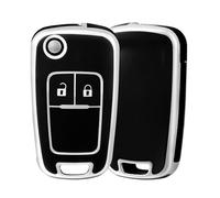OFF WE GO Funda Carcasa Llave Coche 2 Botones TPU Mando Llave del Coche para Chevrolet Aveo Matiz Cruze Captiva Spark Orlando Trax Opel Insignia Meriva Astra Zafira Mokka Adam, Plata Negra