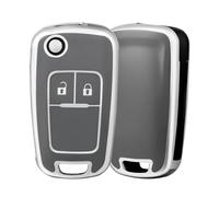 OFF WE GO Funda Carcasa Llave Coche 2 Botones TPU Mando Llave del Coche para Chevrolet Aveo Matiz Cruze Captiva Spark Orlando Trax Opel Insignia Meriva Astra Zafira Mokka Adam, Plata Gris
