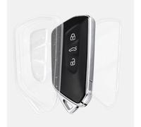 OFF WE GO Funda Carcasa Llave Coche con VW Golf 8 3 Botones TPU Mando Llave del Coche Compatible con Volkswagen Seat Leon MK4 Tarraco Ateca Skoda Octavia 2020 Cupra Formentor Born, Claro