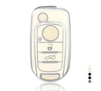 OFF WE GO Funda Llave Coche Carcasa Mando con Fiat Argo Cronos Doblo Egea Freedom 500X Toro Egea Toro Nuovo Grazie Tipo Dodge Neon Casos Cubierta Llave Funda Tarjeta Llave, Plata Blanca