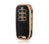 OFF WE GO Funda Llave Coche Carcasa Mando con Kia EV6 GT K5 K7 K8 Sportage GT-Line Sorento 4 MQ4 Sedona Carnaval MPV Casos Cubierta Llave Funda Tarjeta Llave, Oro Negro