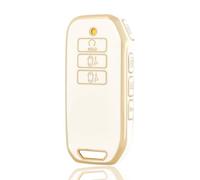 OFF WE GO Funda Llave Coche Carcasa Mando con Kia EV6 GT K5 K7 K8 Sportage GT-Line Sorento 4 MQ4 Sedona Carnaval MPV Casos Cubierta Llave Funda Tarjeta Llave, Oro Blanco