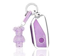 OFF WE GO Funda Llave Coche Carcasa Mando para BMW X1 X4M X5 X6 X7 2er 3er 5er 7er iX/i4/i7 XM Casos de la Cubierta de Llave TPU Funda Tarjeta Llave con Llaveros, Morado