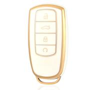 OFF WE GO Funda Llave Coche Carcasa Mando para Chery Omoda C5 Tiggo 8 Plus 7 Pro Tiggo 8 Pro Arrizo 5 Casos Cubierta Llave TPU Funda Tarjeta Llave, Oro Blanco