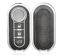 OFF WE GO Funda Llave Coche Carcasa Mando para Fiat 500 Lancia Ypslon Brava Bravo Cabrio Nuova Doblo Ducato Grande Punto Panda Qubo Ulysse Casos de la Cubierta de Llave TPU Funda Tarjeta Llave, Negro