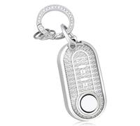 OFF WE GO Funda Llave Coche Carcasa Mando para Fiat 500 Lancia Ypslon Brava Bravo Cabrio Nuova Doblo Ducato Punto Panda Qubo Casos de la Cubierta de Llave con Llaveros TPU Funda Tarjeta Llave, Blanco