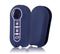 OFF WE GO Funda Llave Coche Carcasa Mando para Fiat 500 Punto Bravo Brava Panda Lancia Ypslon Linea Ulysse Abarth Doblo Ducato Idea Tipo Delta Musa Casos Cubierta Llave TPU Funda Tarjeta Llave, Azul