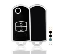 OFF WE GO Funda Llave Coche Carcasa Mando para Ford Mazda 2 3 5 6 BT50 CX-5 CX-7 CX-9 RX8 MX5 Casos de la Cubierta de Llave TPU Funda Tarjeta Llave, Plata Negra
