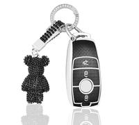 OFF WE GO Funda Llave Coche Carcasa Mando para Mercedes Benz A B C E G S SL CLS Klasse SLC CLA GLB GLC GLE GLS W205 S205 C205 A205 Casos Cubierta de Llave TPU Funda Tarjeta Llave con Llaveros, Negro