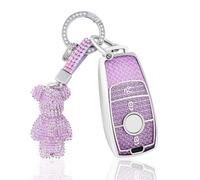 OFF WE GO Funda Llave Coche Carcasa Mando para Mercedes Benz A B C E G S SL CLS Klasse SLC CLA GLB GLC GLE GLS W205 S205 C205 A205 Casos Cubierta de Llave TPU Funda Tarjeta Llave con Llaveros, Morado