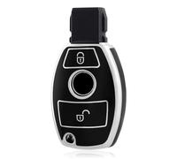 OFF WE GO Funda Llave Coche Carcasa Mando para Mercedes Benz Classe A B C CL CLK E M R S SL SLK W169 W245 W202 W203 W208 W209 W210 Casos de la Cubierta de Llave TPU Funda Tarjeta Llave, Plata Negra