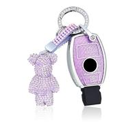 OFF WE GO Funda Llave Coche Carcasa Mando para Mercedes Benz Klasse A B C CL CLK E M R S SL SLK W245 W203 W204 W211 W212 Casos de la Cubierta de Llave TPU Funda Tarjeta Llave con Llaveros, Morado