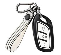 OFF WE GO Funda Llave Coche Carcasa Mando para MG MG4 MG5 MG6 MG ZS EV HS EHS ZX GT Roewe RX3 RX8 ERX5 RX5 I6 I5 Casos de la Cubierta de Llave TPU Funda Tarjeta Llave con Llaveros, Blanco