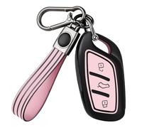 OFF WE GO Funda Llave Coche Carcasa Mando para MG MG4 MG5 MG6 MG ZS EV HS EHS ZX GT Roewe RX3 RX8 ERX5 RX5 I6 I5 Casos de la Cubierta de Llave TPU Funda Tarjeta Llave con Llaveros, Rosa