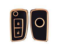 OFF WE GO Funda Llave Coche Carcasa Mando para Nissan Qashqai X-Trail Pulsar Juke Micra Murano Maxima Rogue Tiida Altima Casos de la Cubierta de Llave TPU Funda Tarjeta Llave, Oro Negro