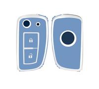 OFF WE GO Funda Llave Coche Carcasa Mando para Nissan Qashqai X-Trail Pulsar Juke Micra Murano Maxima Rogue Tiida Altima Casos de la Cubierta de Llave TPU Funda Tarjeta Llave, Plata Azul