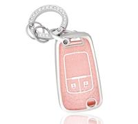 OFF WE GO Funda Llave Coche Carcasa Mando para Opel Chevrolet Aveo Cruze Corsa Mokka Adam Astra Zafira Insignia Trax Spark Casos de la Cubierta de Llave con Llaveros TPU Funda Tarjeta Llave, Rosa