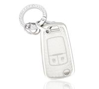 OFF WE GO Funda Llave Coche Carcasa Mando para Opel Chevrolet Aveo Cruze Corsa Mokka Adam Astra Zafira Insignia Trax Spark Casos de la Cubierta de Llave con Llaveros TPU Funda Tarjeta Llave, Blanco