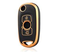 OFF WE GO Funda Llave Coche Carcasa Mando para Opel Vauxhall Astra K Insignia B Zafira C Mokka Coprichiave Macchina Casos de la Cubierta de Llave TPU Funda Tarjeta Llave, Oro Negro