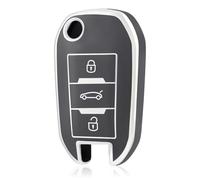 OFF WE GO Funda Llave Coche Carcasa Mando para Peugeot 208 301 307 308 407 508 2008 3008 5008 Citroen C2 C3 C4 C5 C6 C4L C5 DS6 Casos de la Cubierta de Llave TPU Funda Tarjeta Llave, Plata Gris