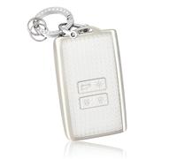 OFF WE GO Funda Llave Coche Carcasa Mando para Renault Clio Captur Dacia Duster Scenic Kadjar Megane Talisman Koleos Espace Zoe Arcan Casos Cubierta Llave TPU Funda Tarjeta Llave con Llaveros, Blanco