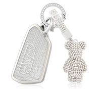 OFF WE GO Funda Llave Coche Carcasa Mando para VW Golf 8/7/5/R/MK8 Born Formentor Seat Leon Ateca Tarraco Skoda Octavia Casos de la Cubierta de Llave TPU Funda Tarjeta Llave con Llaveros, Blanco