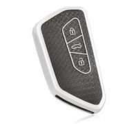 OFF WE GO Funda Llave Coche Carcasa Mando para VW Golf 8/7/5/R/MK8 Born Formentor Seat Leon Ateca Tarraco Skoda Octavia Casos de la Cubierta de Llave TPU Funda Tarjeta Llave, Negro