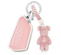 OFF WE GO Funda Llave Coche Carcasa Mando para VW Golf 8/7/5/R/MK8 Born Formentor Seat Leon Ateca Tarraco Skoda Octavia Casos de la Cubierta de Llave TPU Funda Tarjeta Llave con Llaveros, Rosa