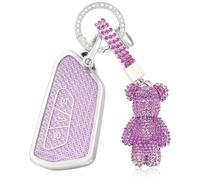 OFF WE GO Funda Llave Coche Carcasa Mando para VW Golf 8/7/5/R/MK8 Born Formentor Seat Leon Ateca Tarraco Skoda Octavia Casos de la Cubierta de Llave TPU Funda Tarjeta Llave con Llaveros, Morado